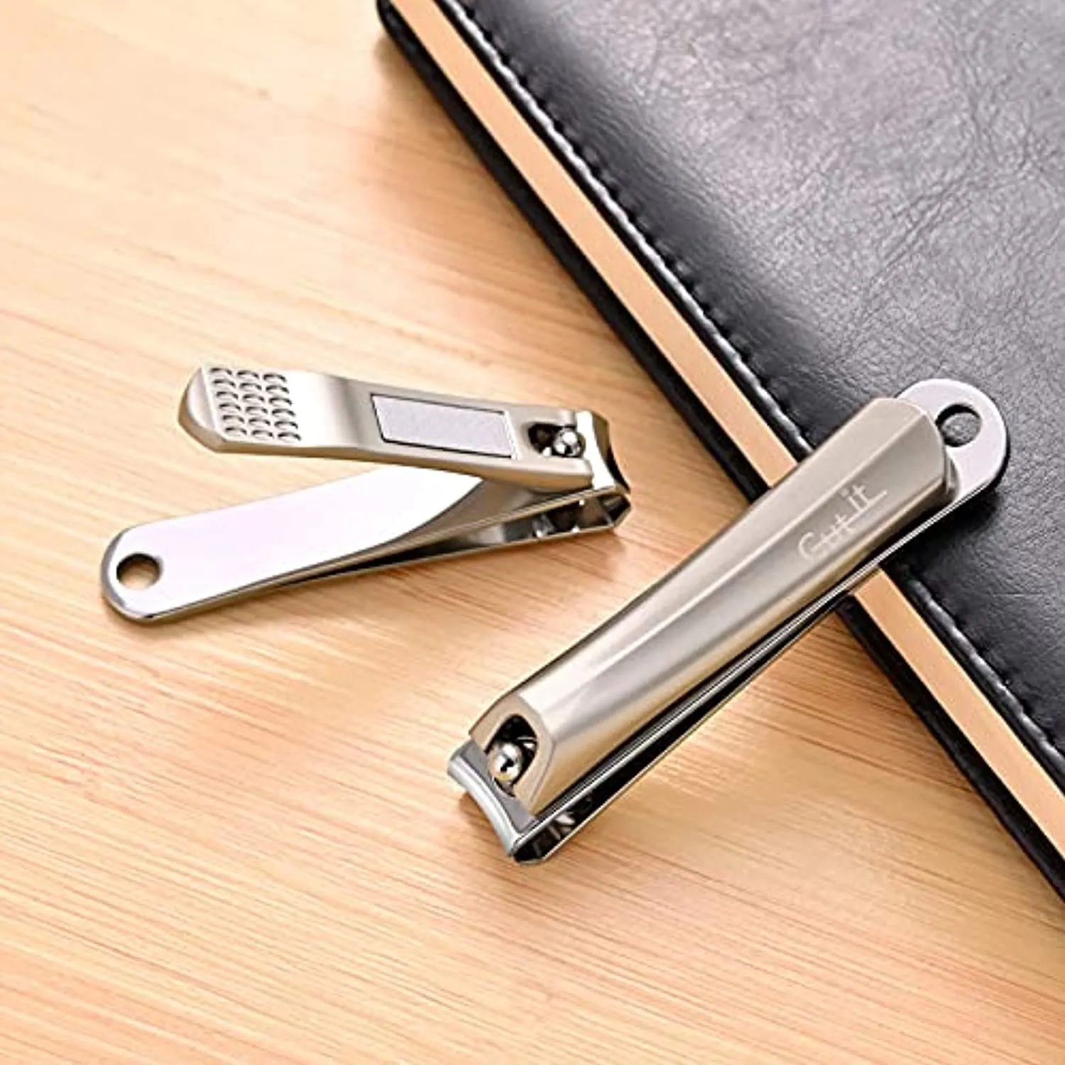 Cut IT Nail Clippers Set, Ultra Sharp Sturdy Fingernail and Toenail Clipper Cutters with Built-in Nail File for Thick Nails, Nail Trimmer Cutter for Men and Women, 2 Pieces