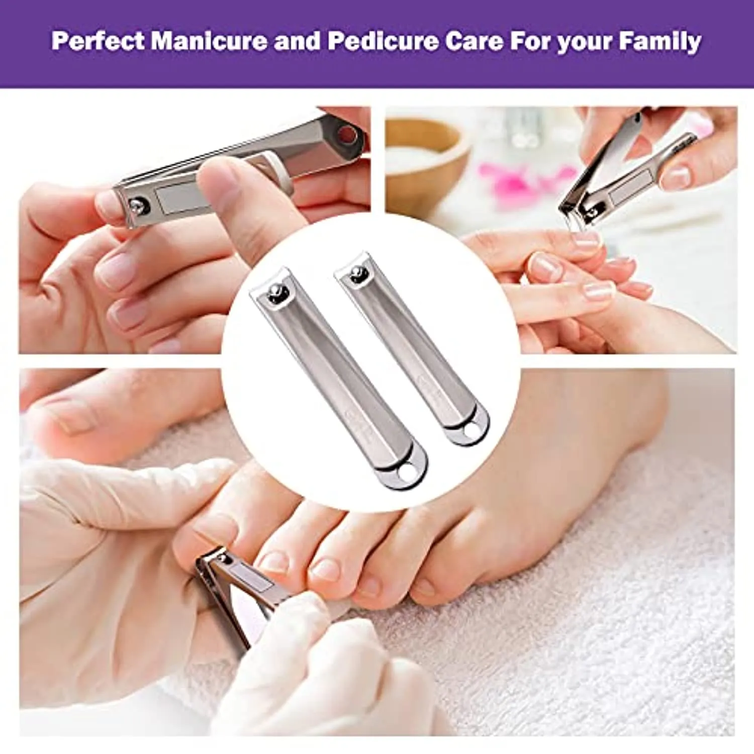 Cut IT Nail Clippers Set, Ultra Sharp Sturdy Fingernail and Toenail Clipper Cutters with Built-in Nail File for Thick Nails, Nail Trimmer Cutter for Men and Women, 2 Pieces