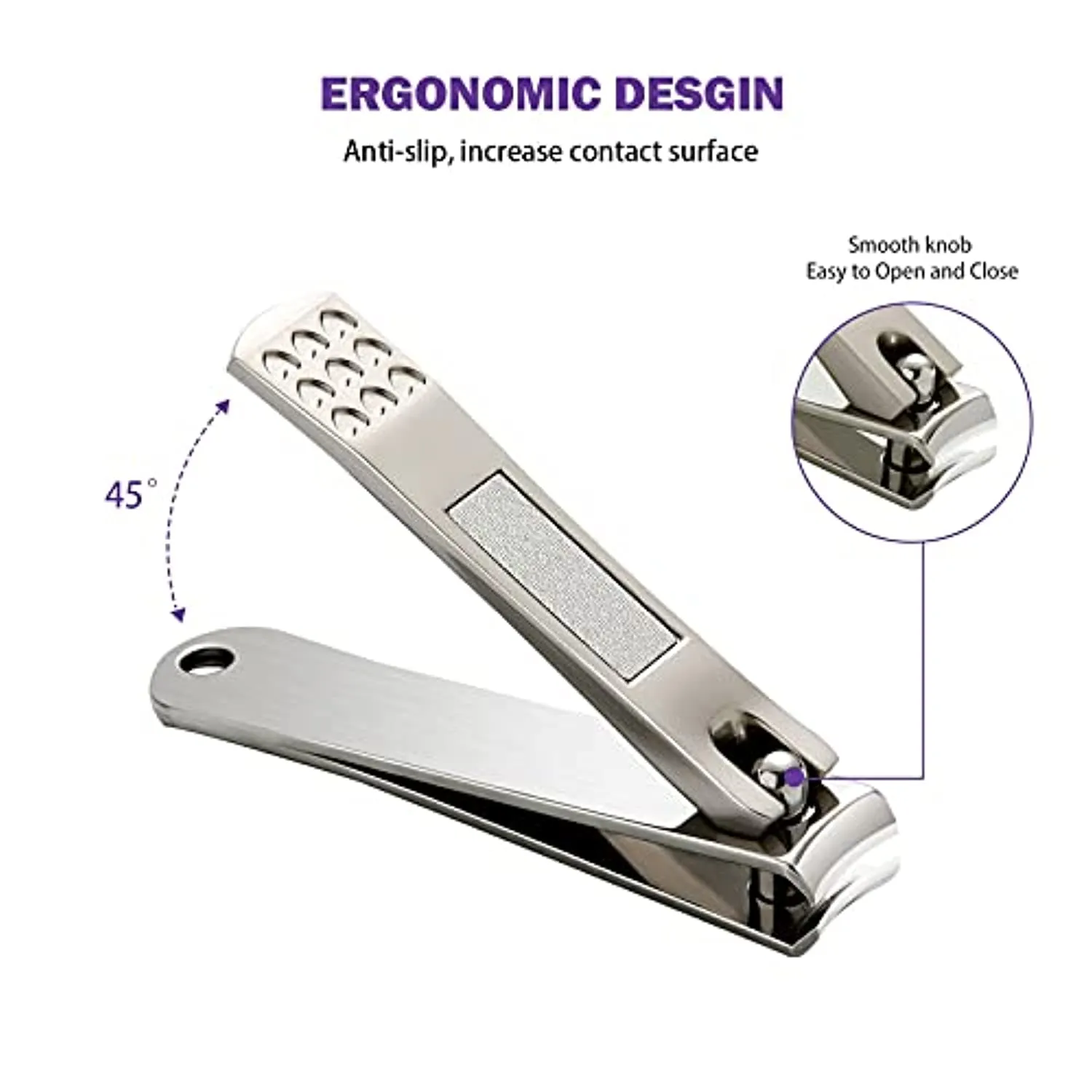 Cut IT Sharpest Nail Clippers Set Heavy Duty Stainless Steel Nail Cutter Fingernail and Toenail Clippers with Built-in Nail File, 2 Pack Precise Nail Trimmers with Case for Men and Women