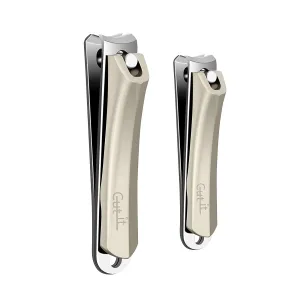 Cut IT Sharpest Nail Clippers Set Heavy Duty Stainless Steel Nail Cutter Fingernail and Toenail Clippers with Built-in Nail File, 2 Pack Precise Nail Trimmers with Case for Men and Women