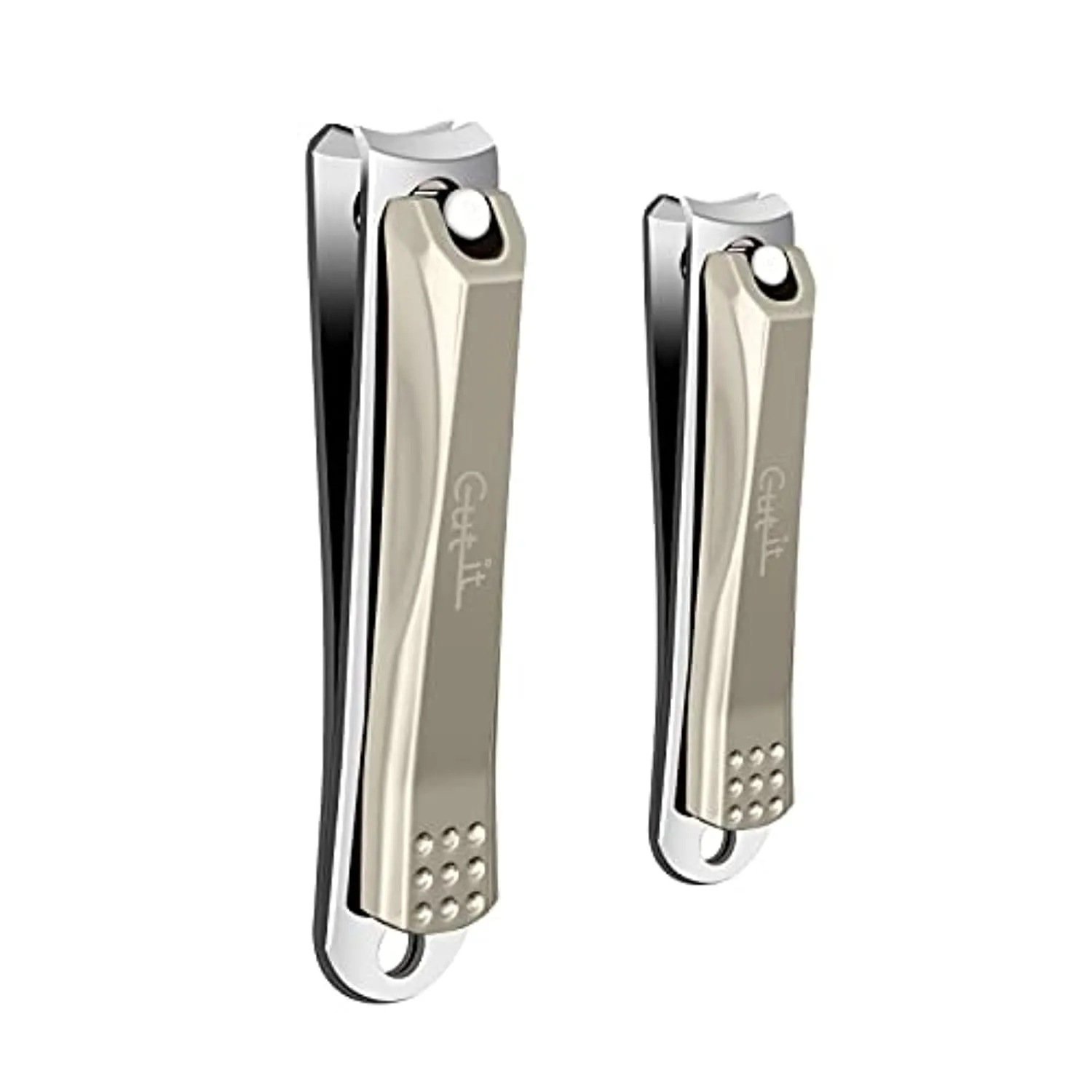 Cut IT Sharpest Nail Clippers Set Heavy Duty Stainless Steel Nail Cutter Fingernail and Toenail Clippers with Built-in Nail File, 2 Pack Precise Nail Trimmers with Case for Men and Women