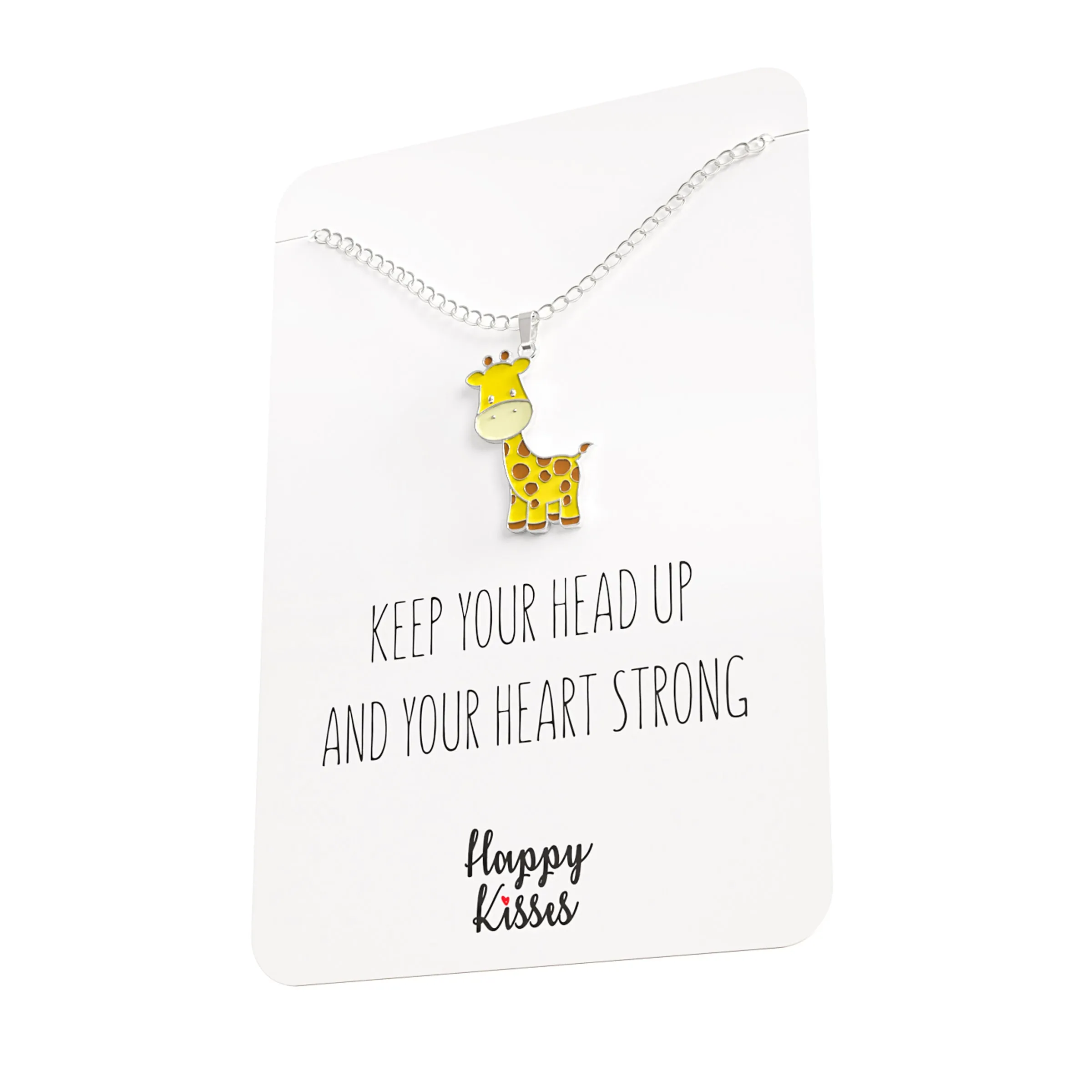 Cute Giraffe Necklace Kids Charm with Inspirational Card Gifts for Girls and Teens