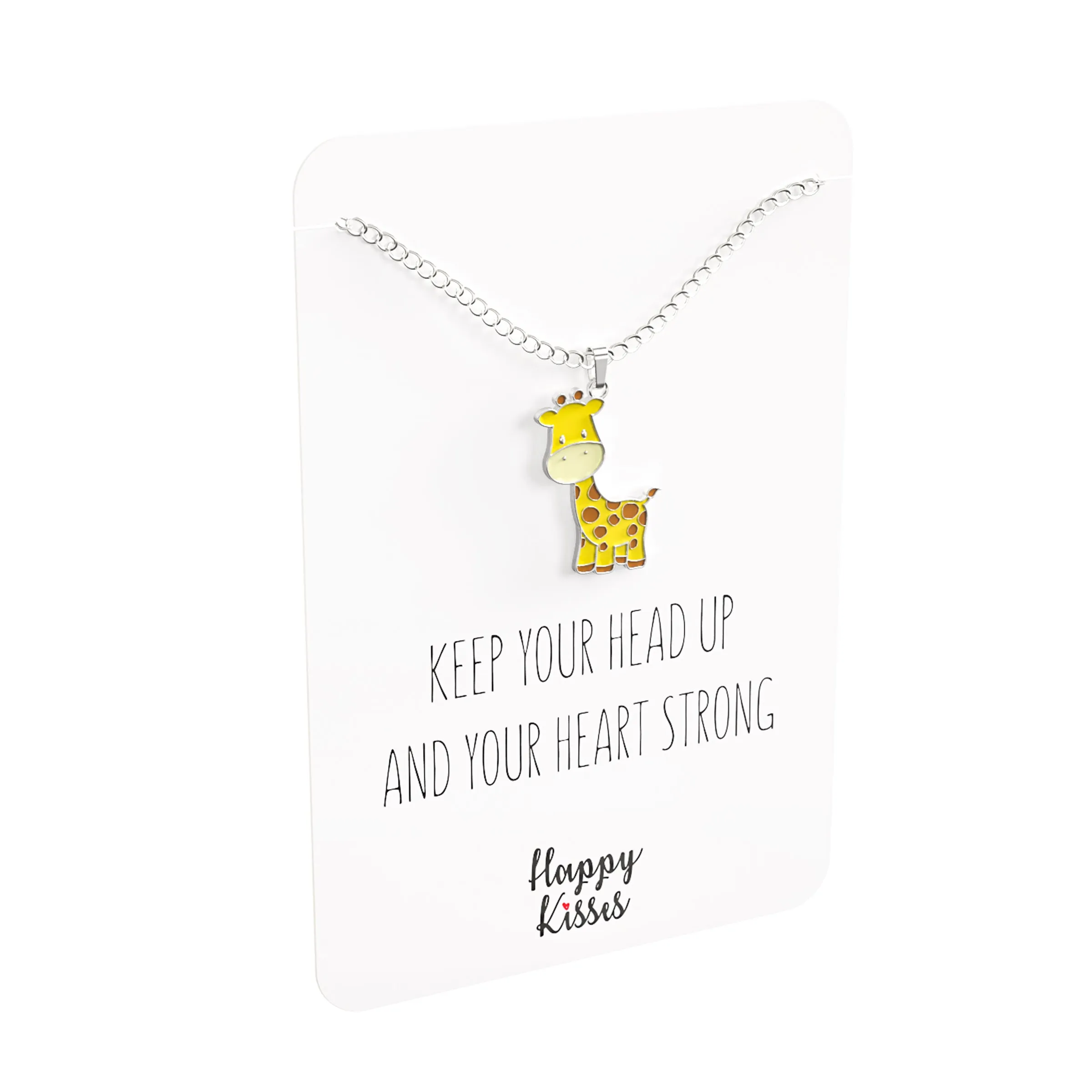 Cute Giraffe Necklace Kids Charm with Inspirational Card Gifts for Girls and Teens