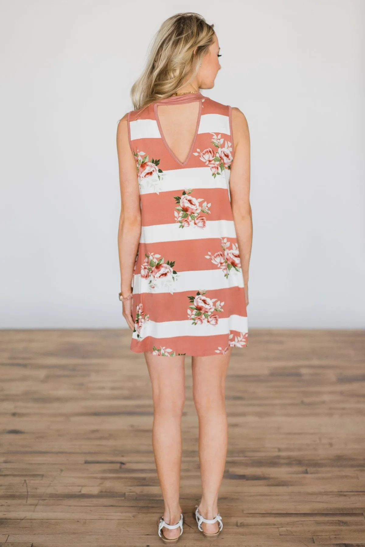 Darling Delight Floral & Stripes Dress