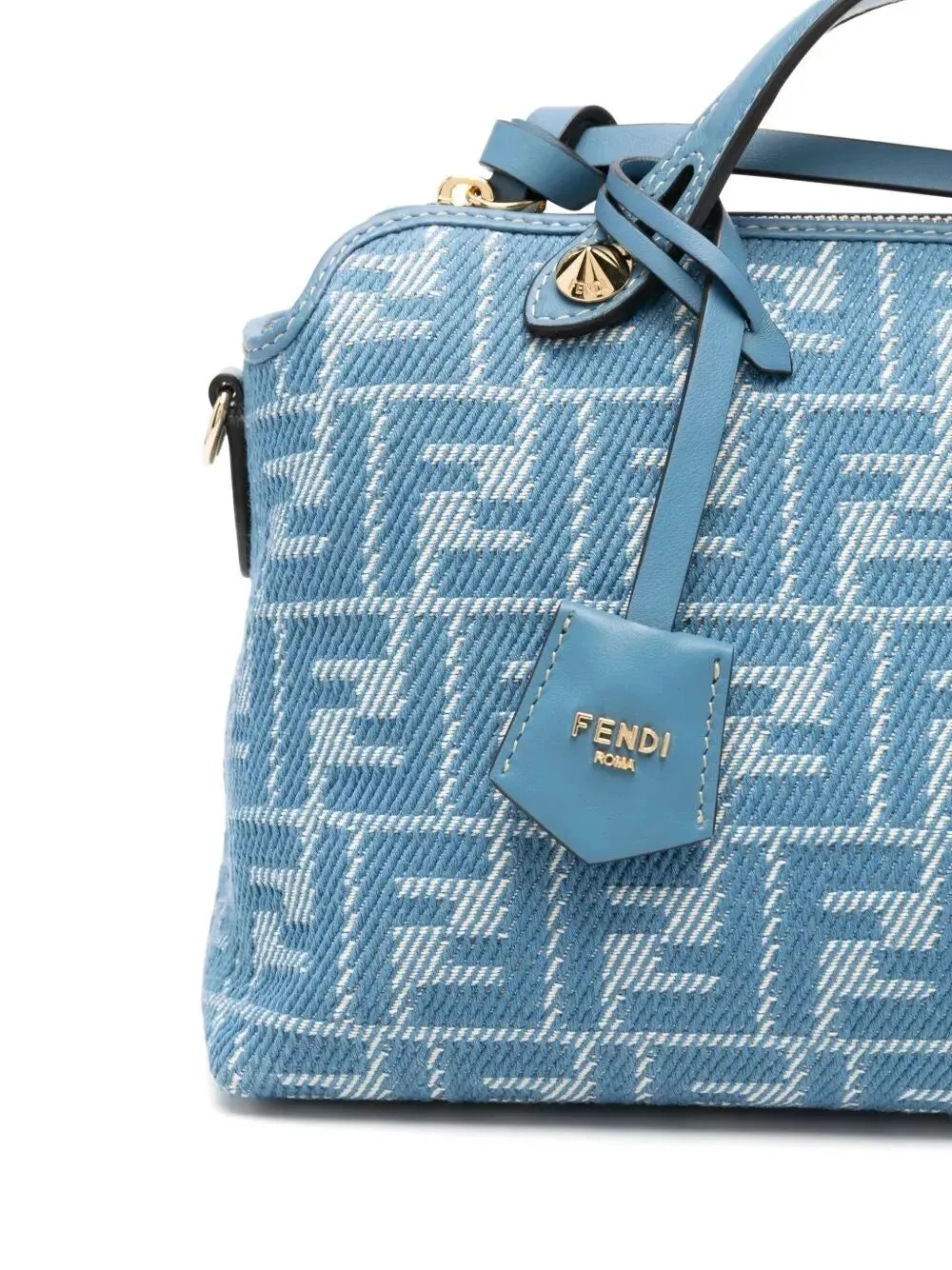 denim-effect ff jacquard by the way soft medium bag