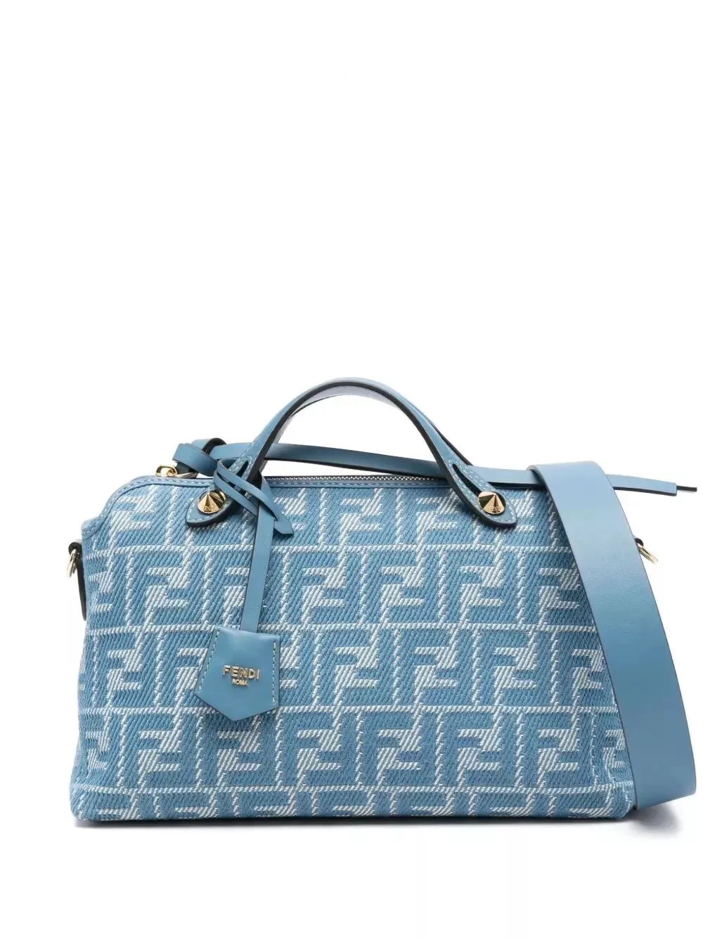 denim-effect ff jacquard by the way soft medium bag