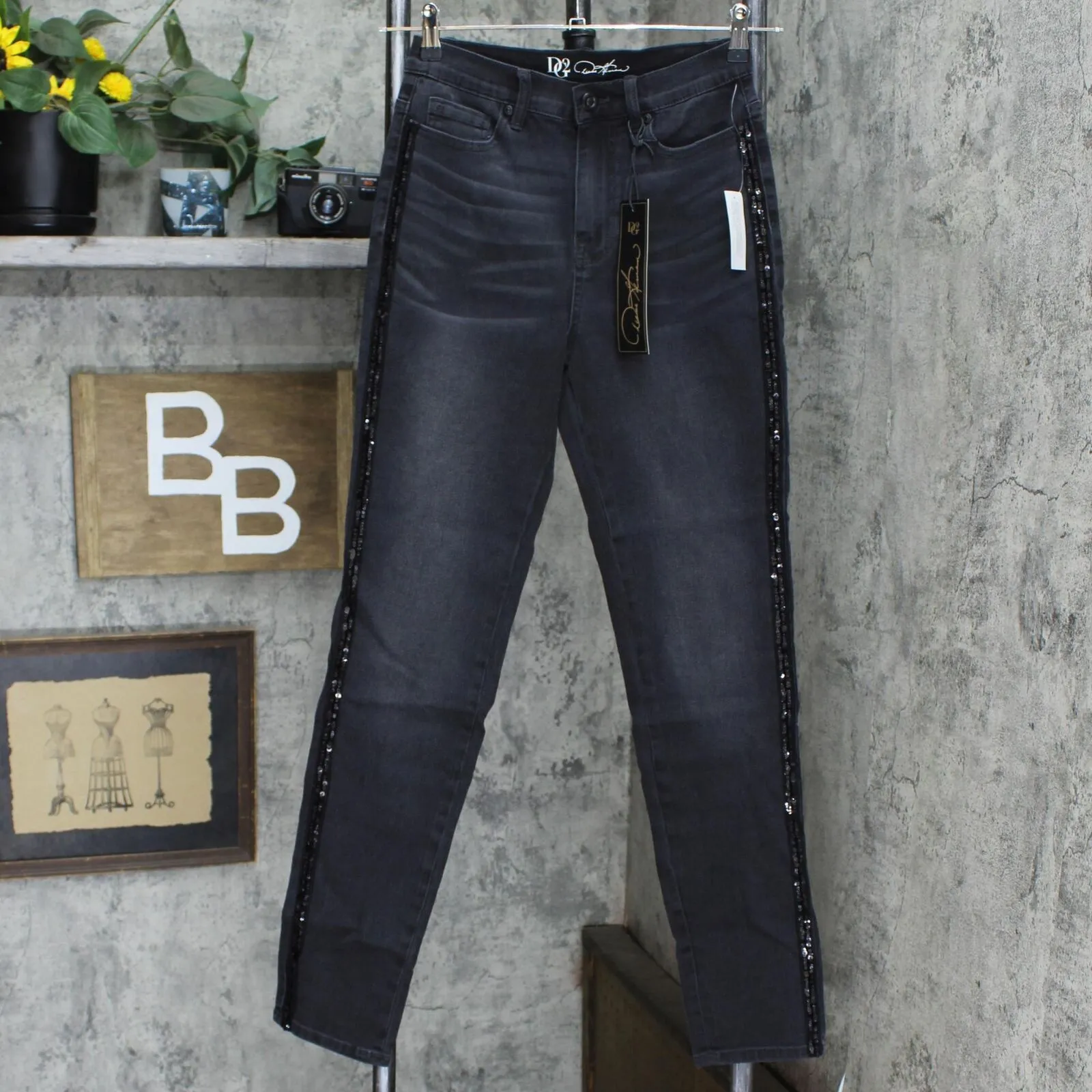 DG2 by Diane Gilman Tall Virtual Stretch Sequin Stripe Skinny Jeans