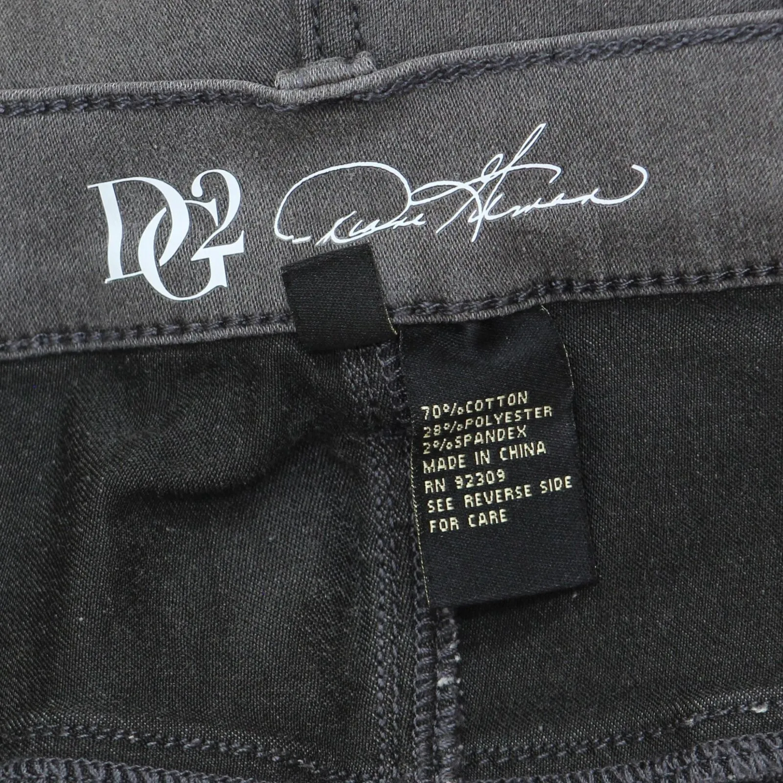 DG2 by Diane Gilman Virtual Stretch Metallic Side Stripe Skinny Jeans Gray 24W