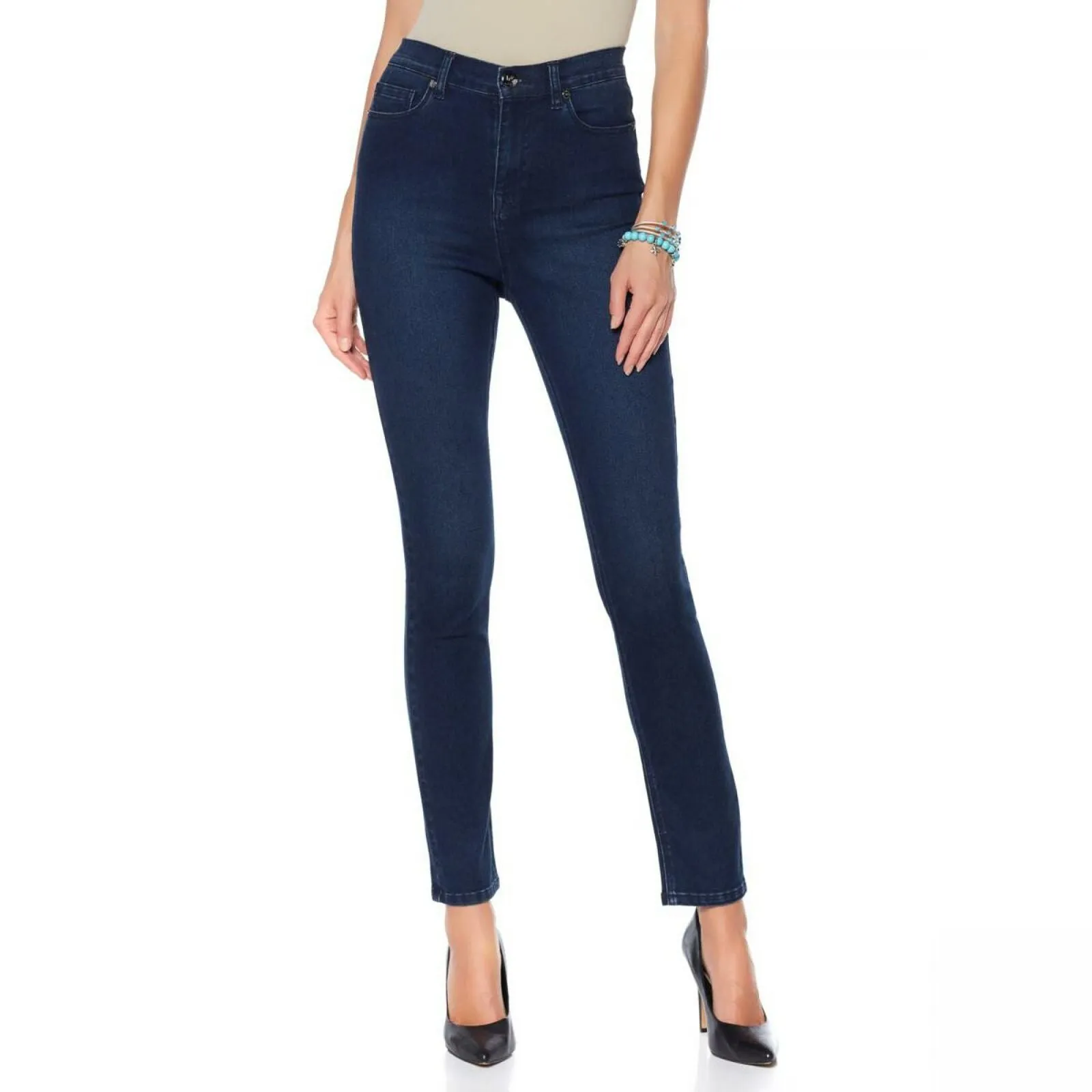 DG2 by Diane Gilman Women's Tall Virtual Stretch Skinny Jeans Indigo Plus 18WT