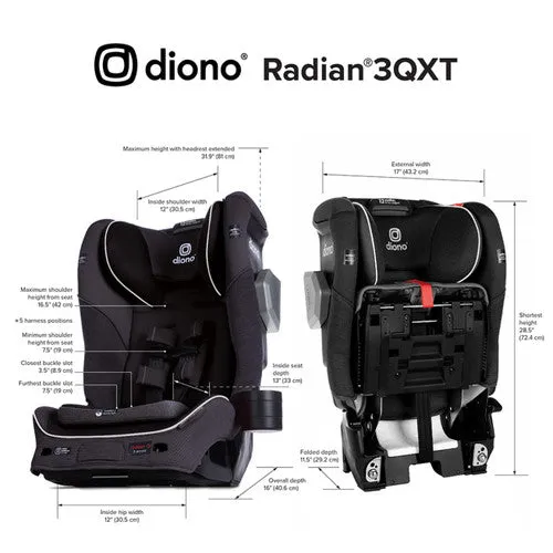 Diono - Convertible Car Seat Radian 3QXT SafePlus Latch - Black Jet