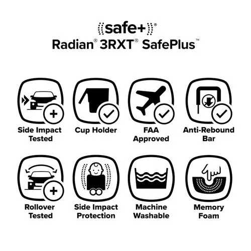 Diono - Convertible Car Seat Radian 3QXT SafePlus Latch - Black Jet