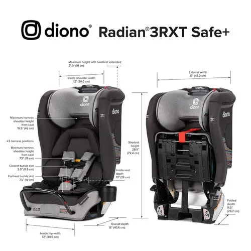 Diono - Convertible Car Seat Radian 3RXT SafePlus Latch - Gray Slate