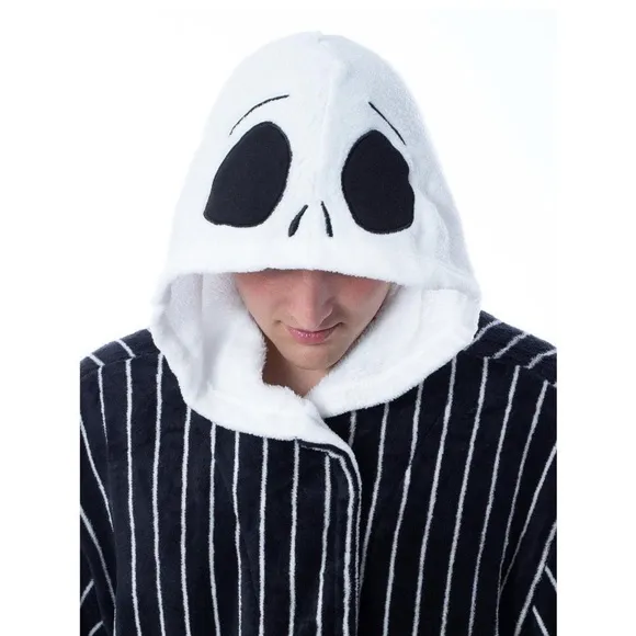 Disney Jack Skellington The Nightmare Before Christmas plush Bath Robe Sz L NWT