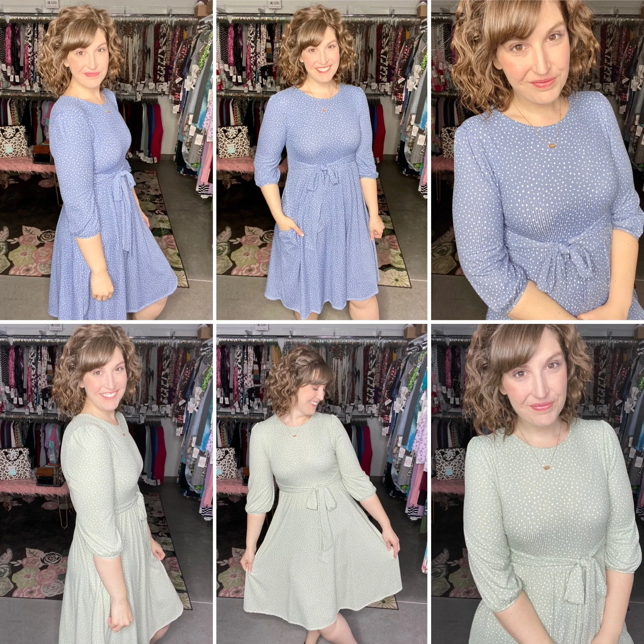 Dotted Dress with Self Tie Belt | 2 Colors