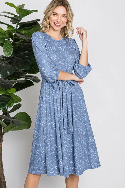 Dotted Dress with Self Tie Belt | 2 Colors