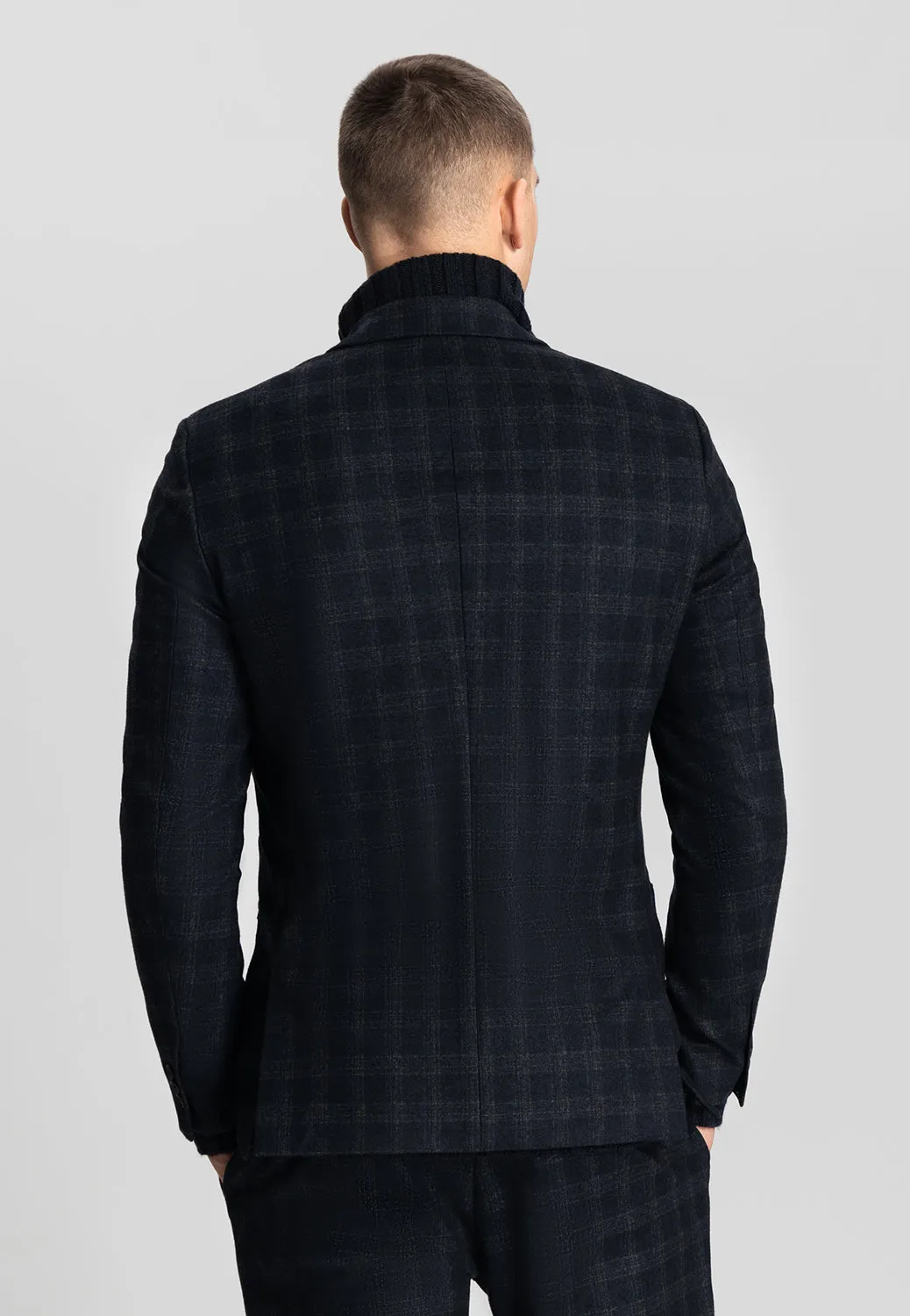 DSTREZZED TRAVEL CHECK STRETCH BLAZER 111346