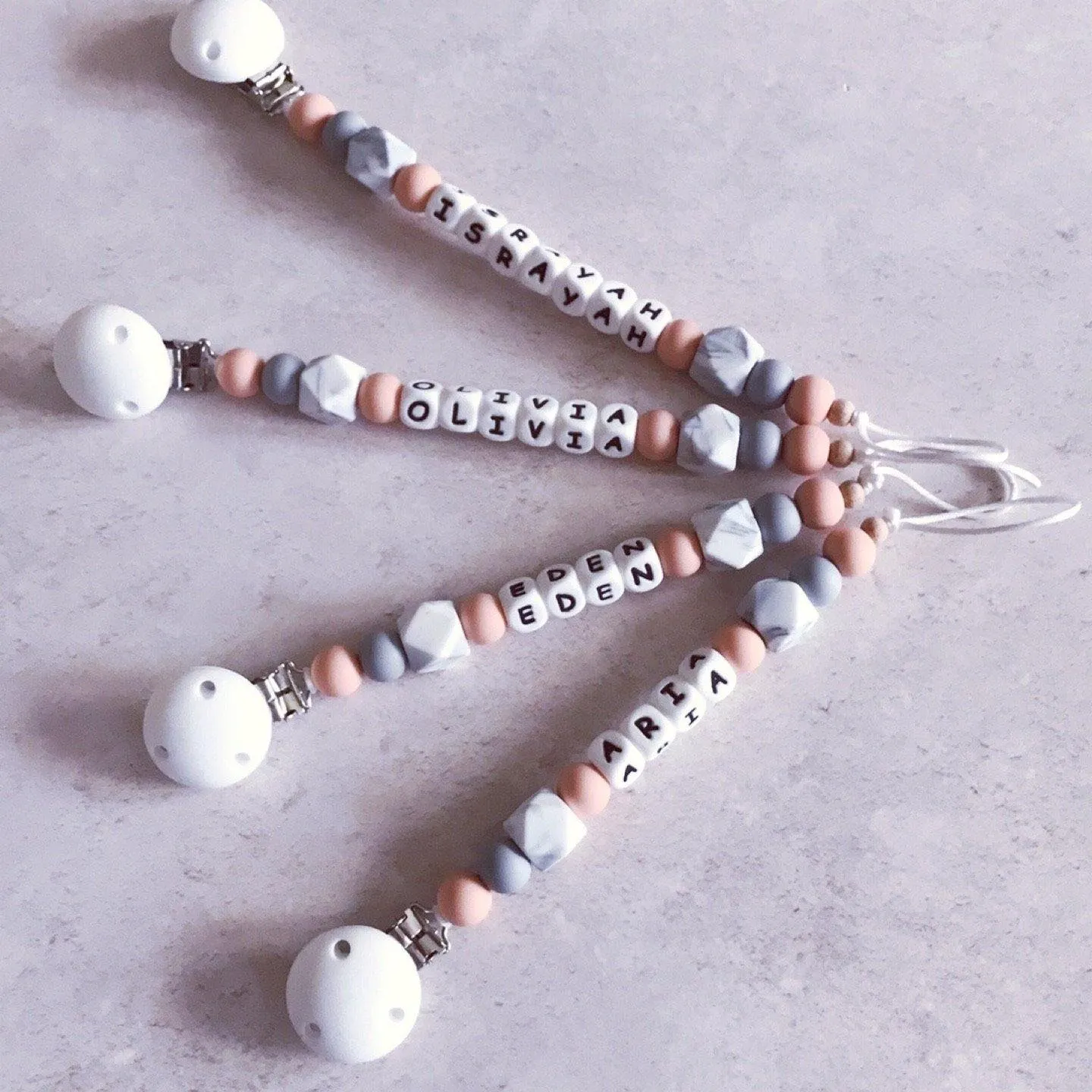 Dummy Clip and Teether Set - Soft peach