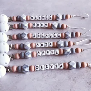 Dummy Clip and Teether Set - Soft peach