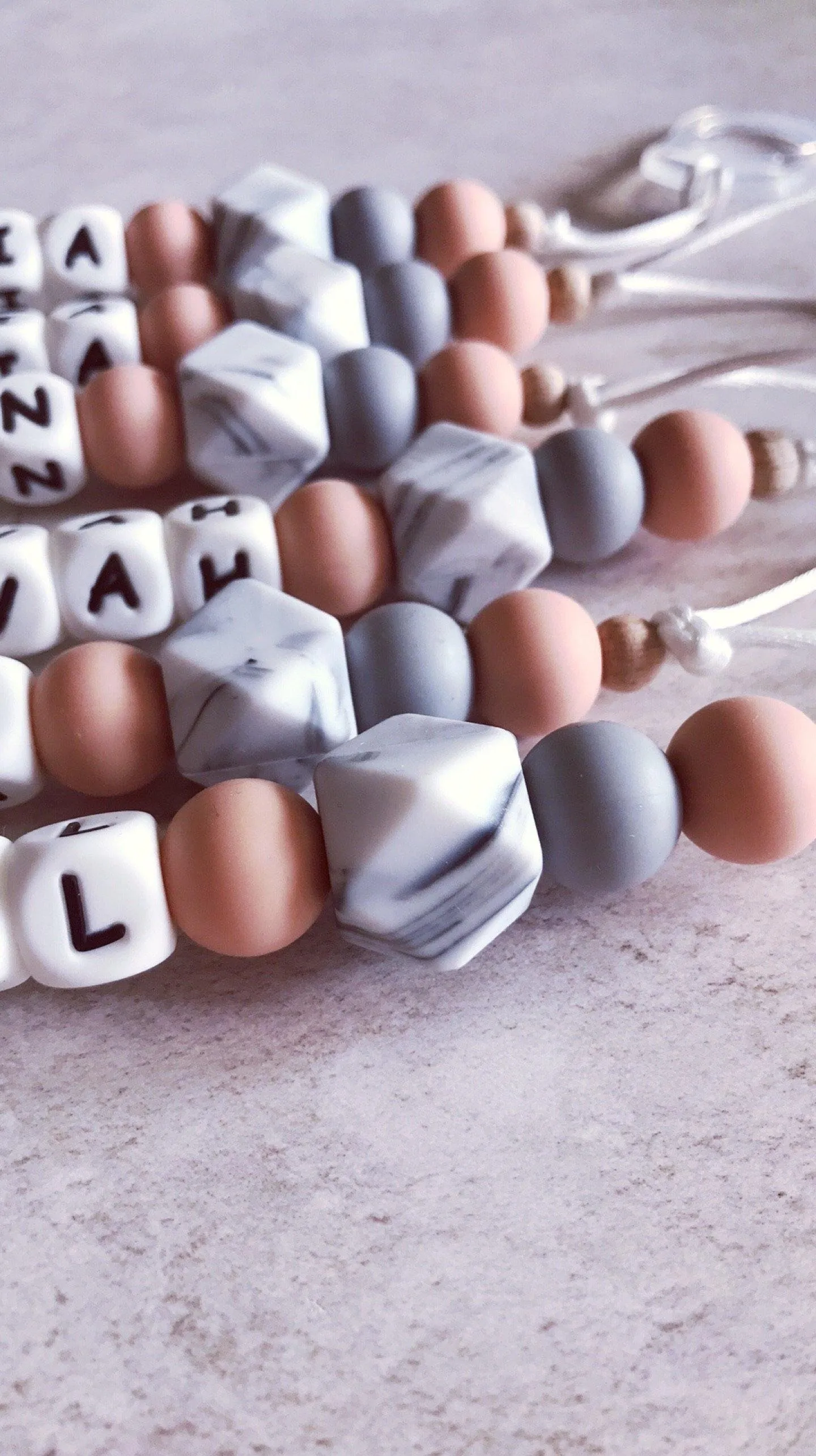 Dummy Clip and Teether Set - Soft peach