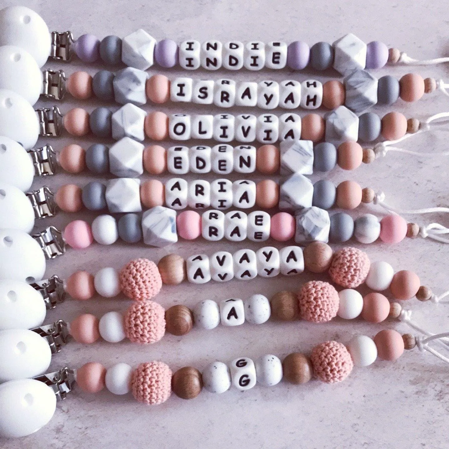 Dummy Clip and Teether Set - Soft peach