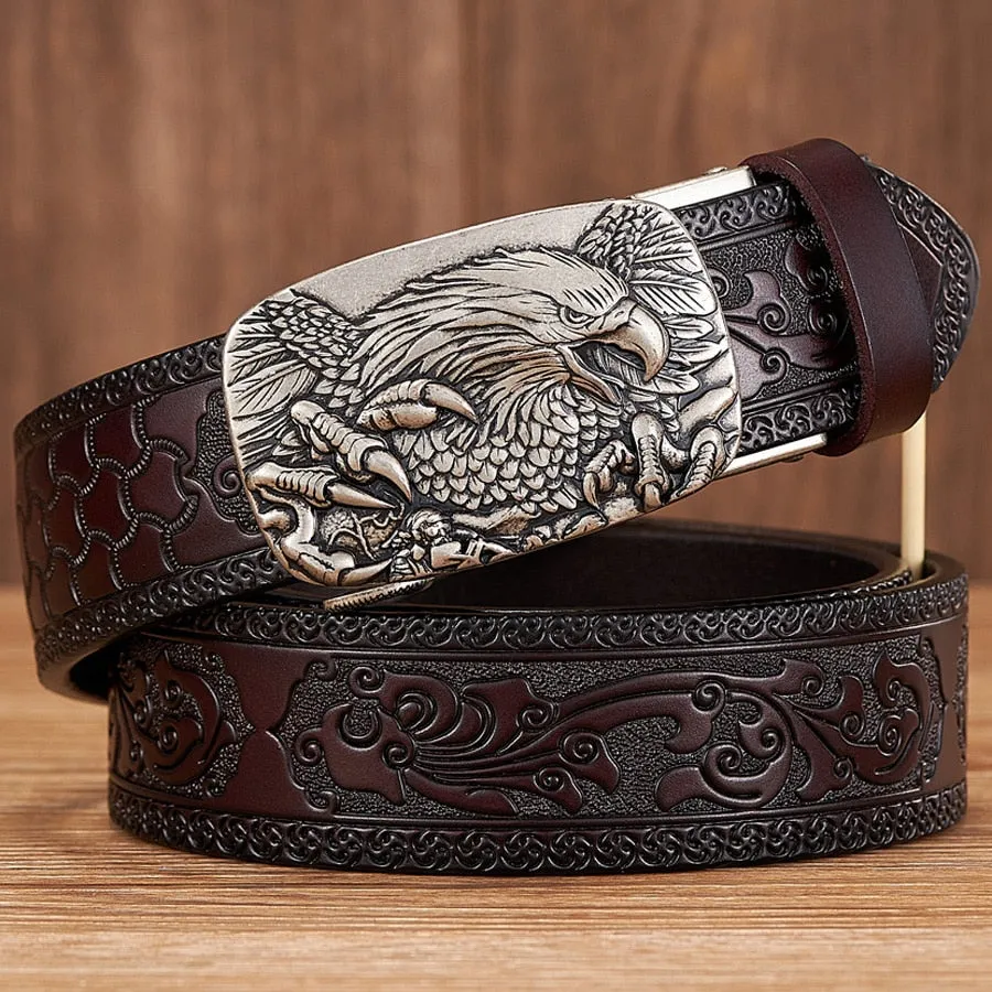 Eagle Alloy Auto Buckle Leather Belt