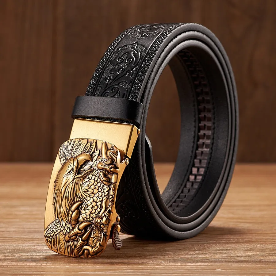 Eagle Alloy Auto Buckle Leather Belt
