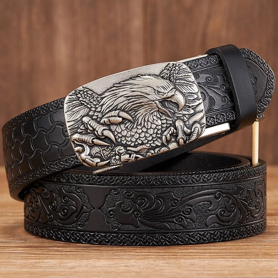 Eagle Alloy Auto Buckle Leather Belt