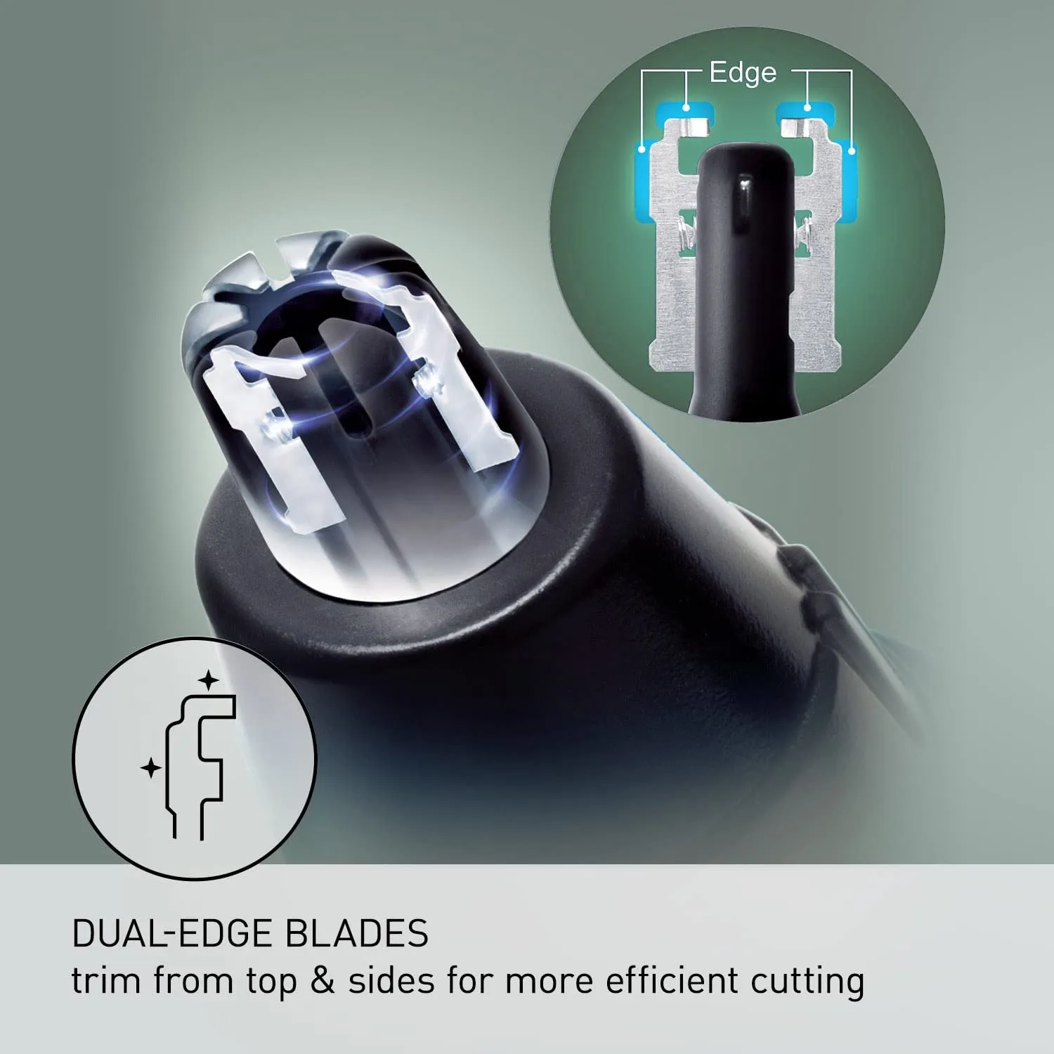 Ear and Nose Hair Trimmer for Men with Vacuum Cleaning System, Powerful Motor and Dual-Edge Blades for Smoother Cutting, Wet/Dry – ER-GN70-K (Black)