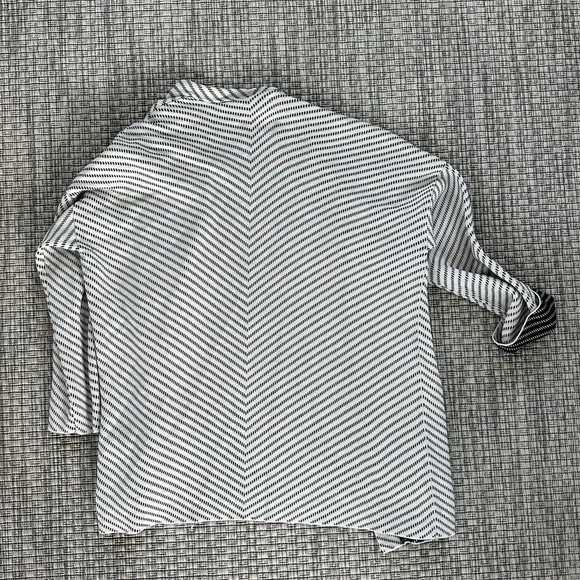 Eileen Fisher Optic Stripe Silk/Cotton Cardigan