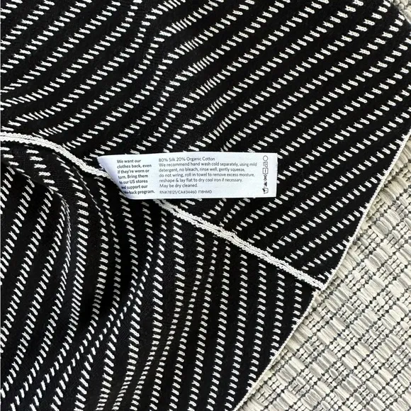 Eileen Fisher Optic Stripe Silk/Cotton Cardigan