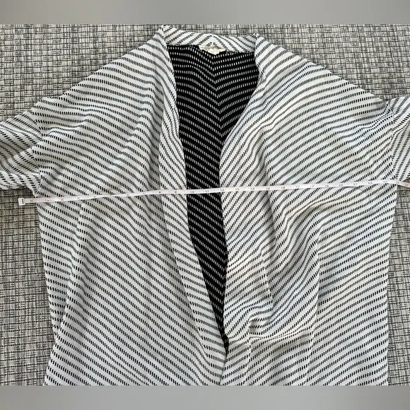 Eileen Fisher Optic Stripe Silk/Cotton Cardigan