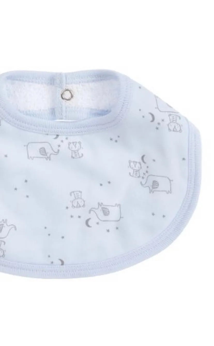 Elephant Print Cotton Bibs in a gift bag - Set of 2