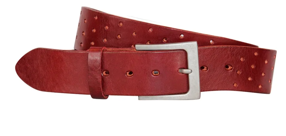 Embrazio Perforata Curved Hand Made Women's Navy, Gray or Red Belt
