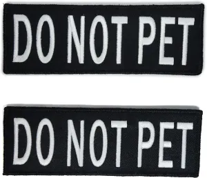 Embroidered "Do Not Pet" Dog Patches with Hook/Loop