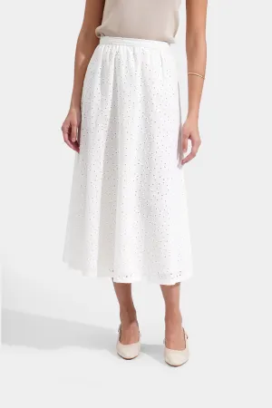 Eyelet Midi Skirt