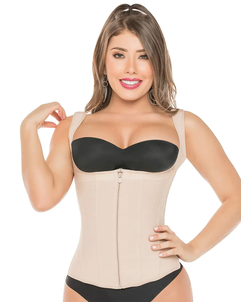 Fajas Salome Waist Cincher Trainer Shaper Vest for Women - Black/Beige