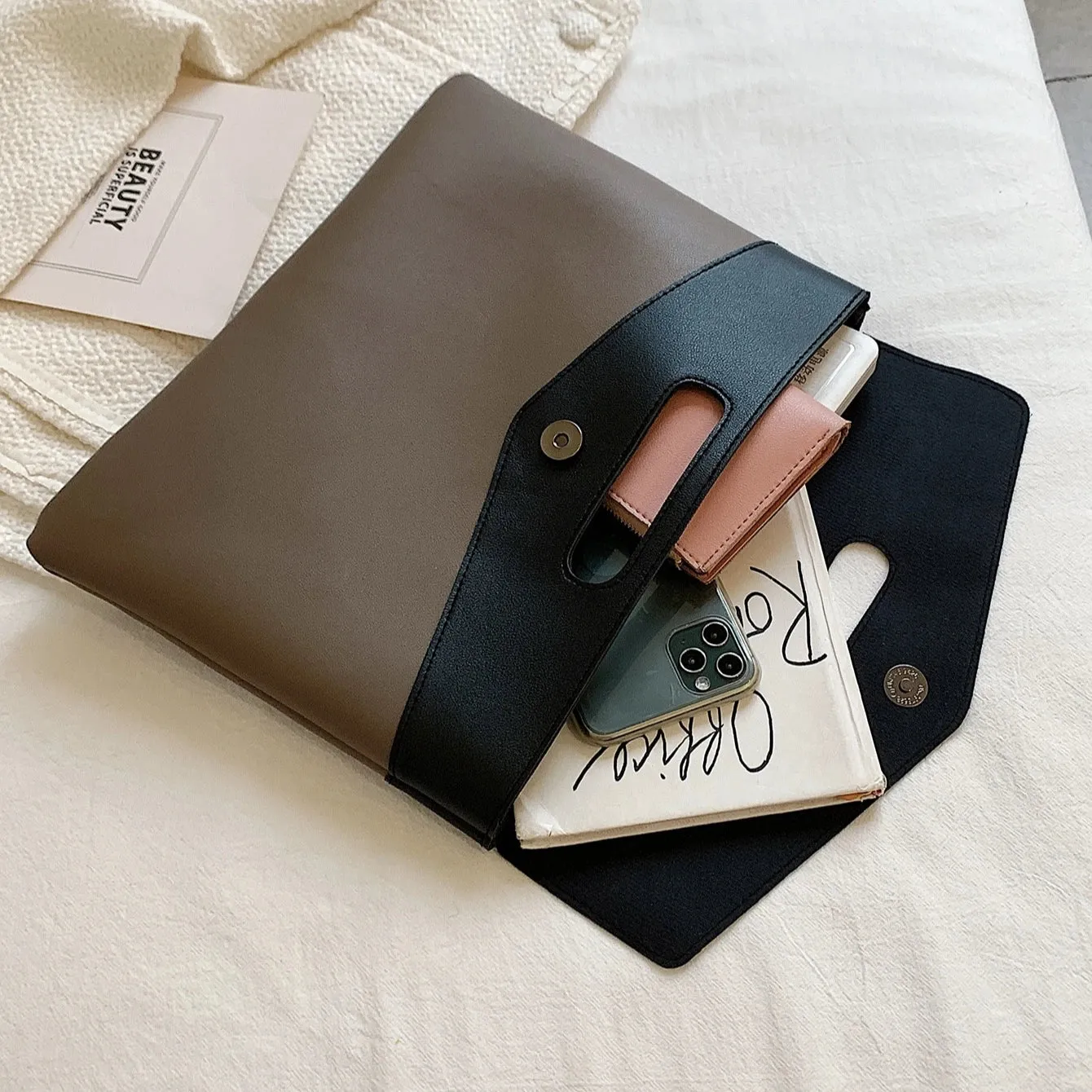 Fashionable Square Bag for Women, Two Tone Clutch Bag for Rookies & White-Collar Workers