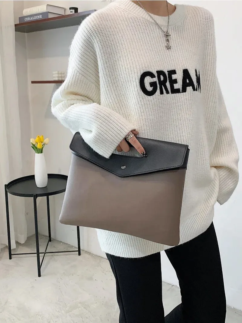 Fashionable Square Bag for Women, Two Tone Clutch Bag for Rookies & White-Collar Workers