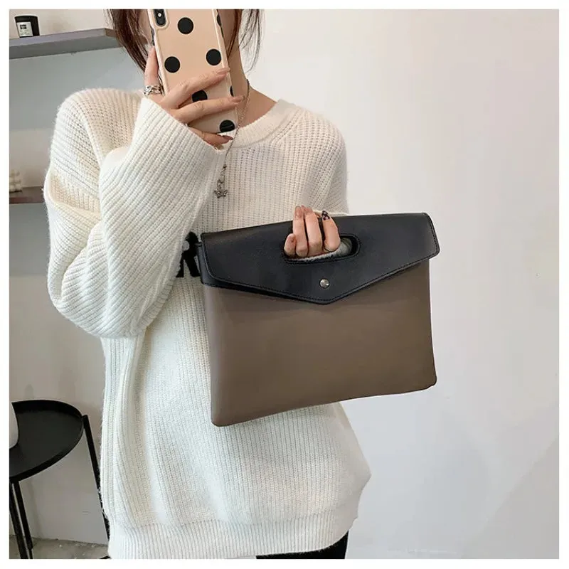 Fashionable Square Bag for Women, Two Tone Clutch Bag for Rookies & White-Collar Workers