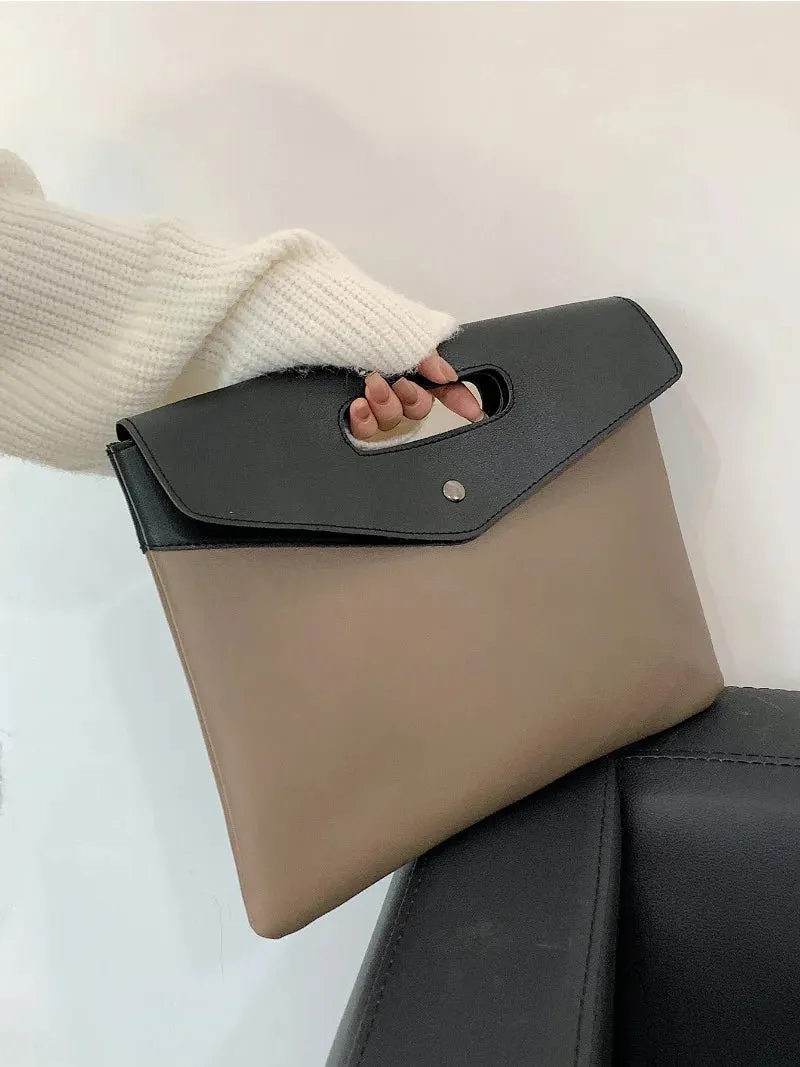 Fashionable Square Bag for Women, Two Tone Clutch Bag for Rookies & White-Collar Workers