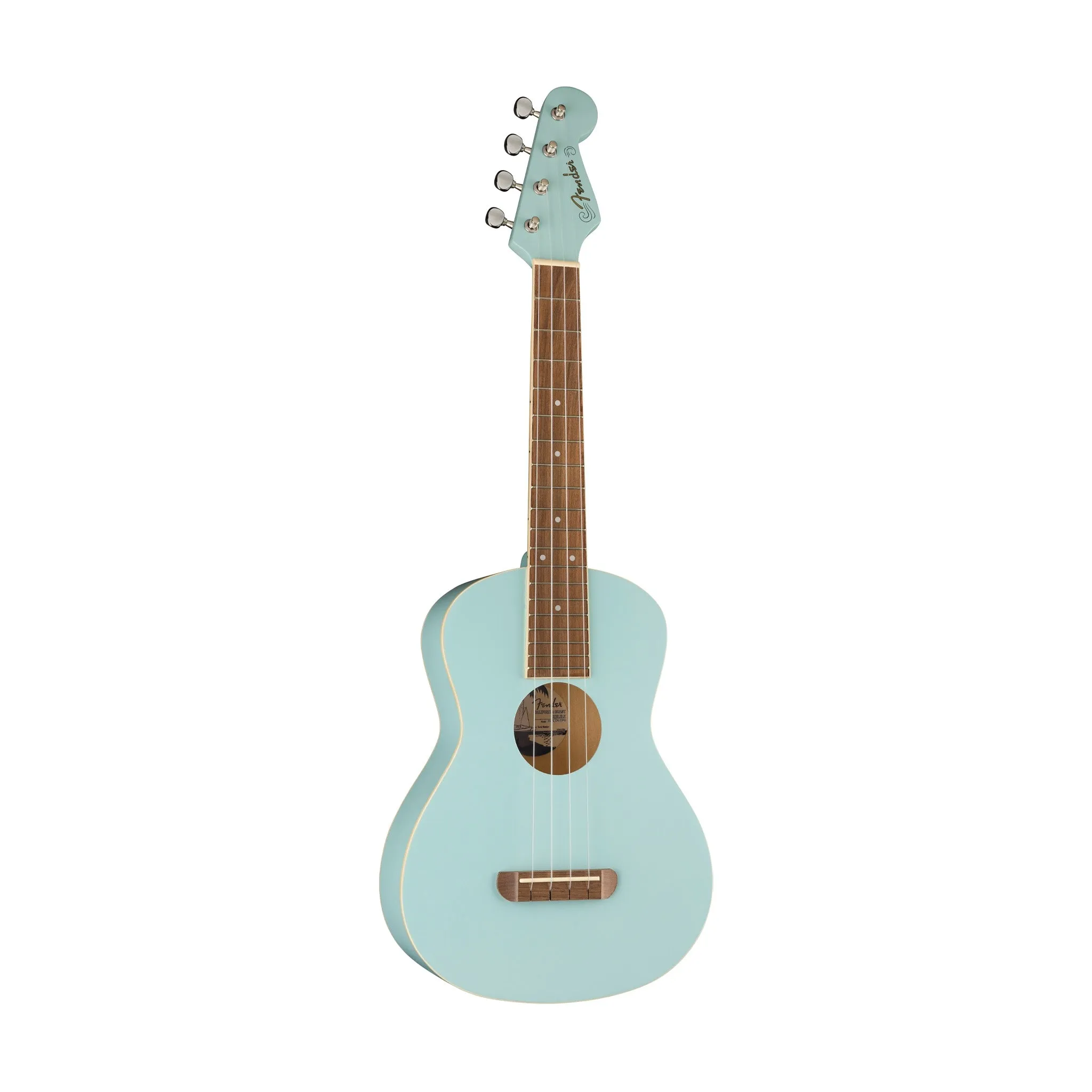 Fender Avalon Tenor Ukulele, Walnut FB, Daphne Blue