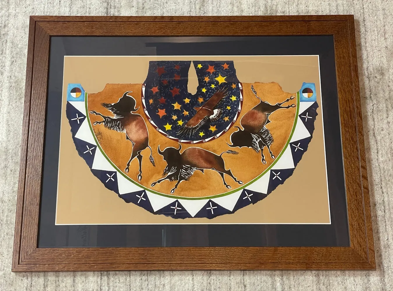 (Fine Art Print) Watercolor on Art Stock ~ Buffalo Lodge