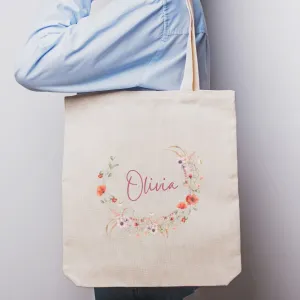 Floral Print Customisable Tote Bag