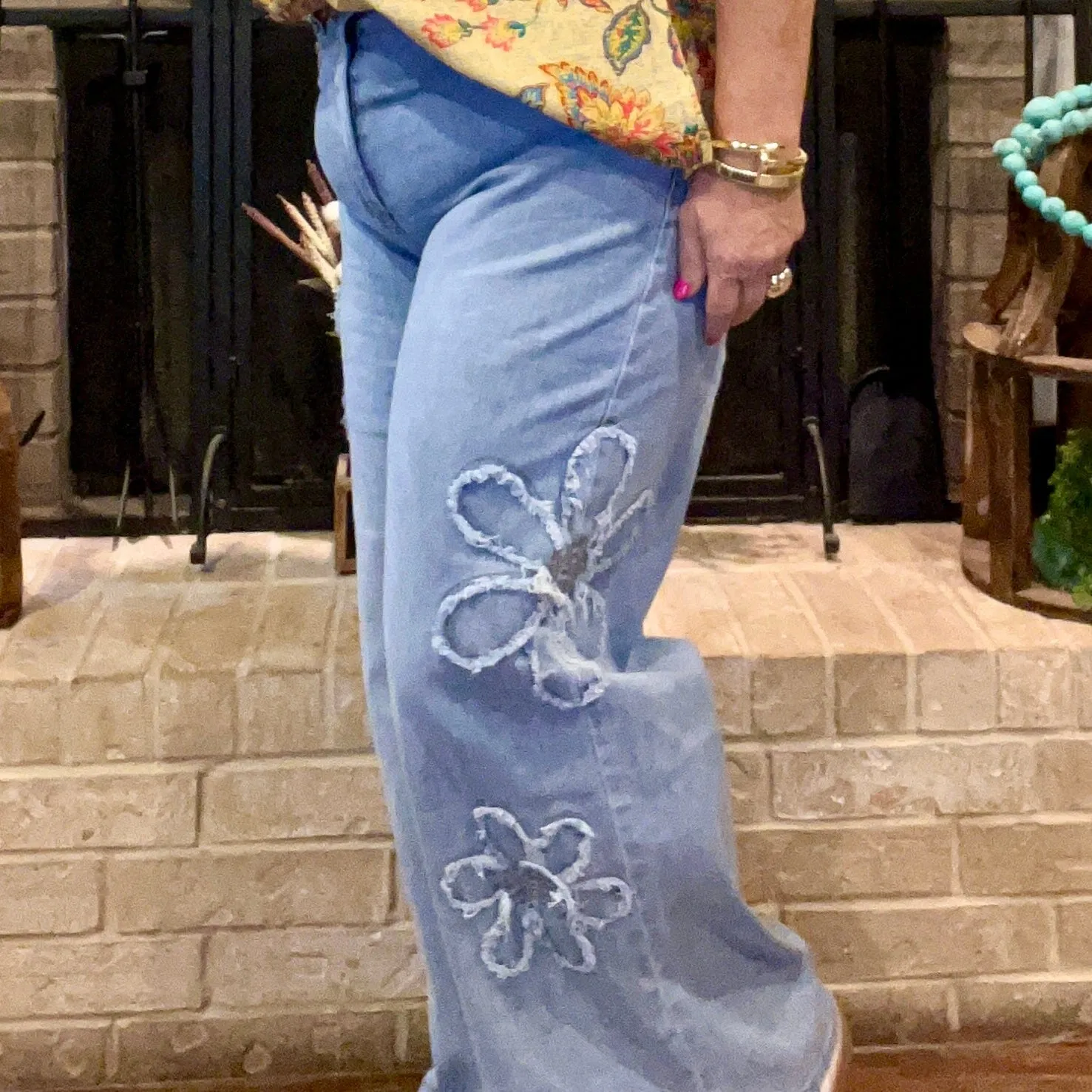 Flower Patch Denim Jeans