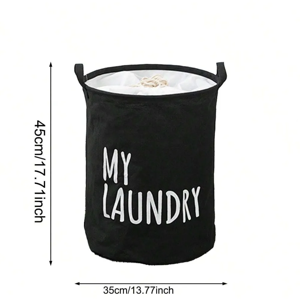 Foldable Drawstring Laundry Basket Large Capacity Waterproof Clothes Storage Basket For Home Bathroom Organizer
