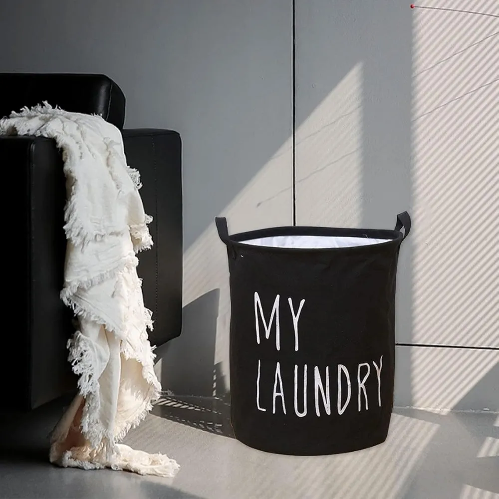 Foldable Drawstring Laundry Basket Large Capacity Waterproof Clothes Storage Basket For Home Bathroom Organizer