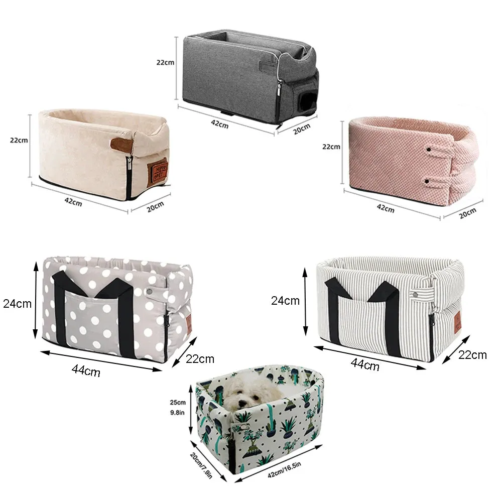 Folding Pet Carrier for Car Arm rest with Cushion