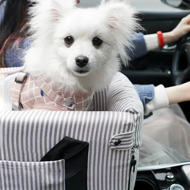 Folding Pet Carrier for Car Arm rest with Cushion