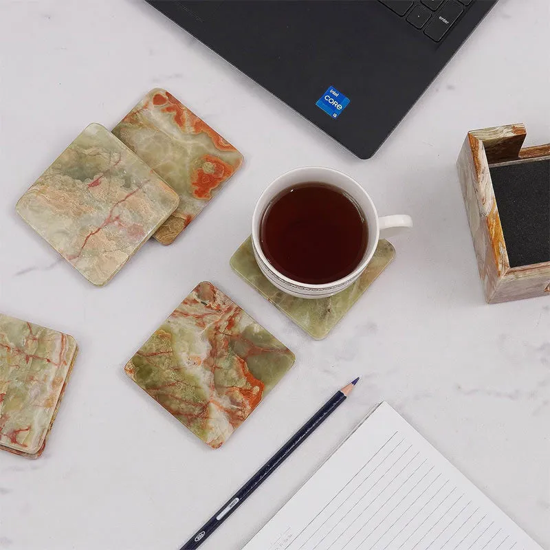 Full Square Coaster Set with Holder