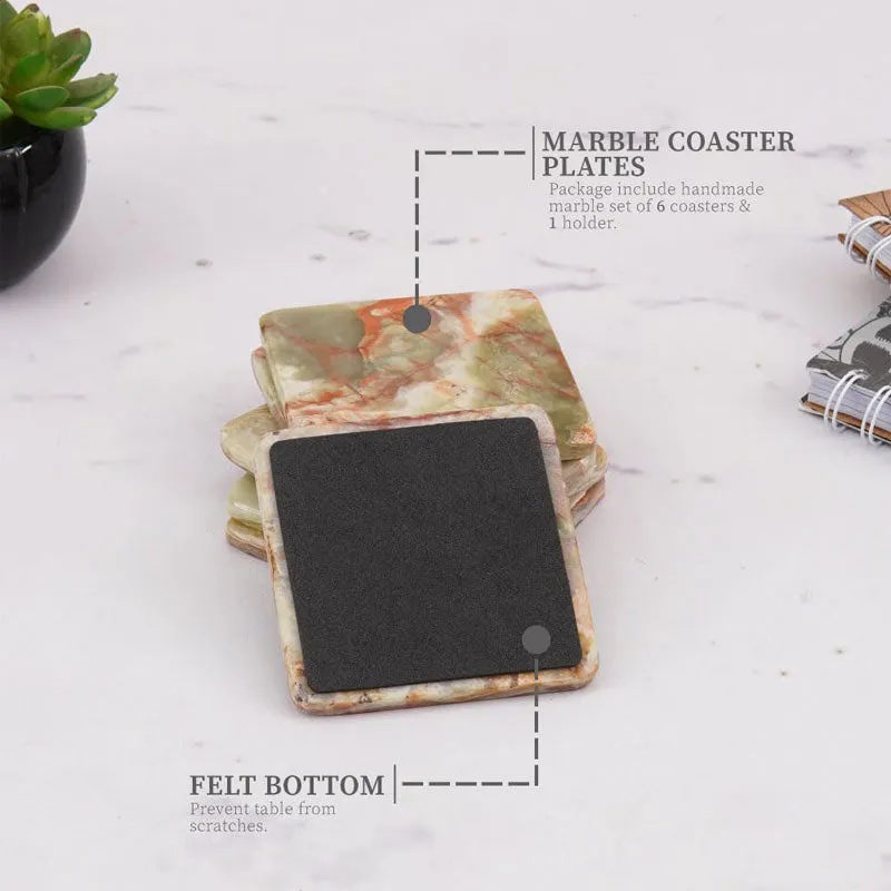 Full Square Coaster Set with Holder